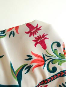 Travachic Women's Boho Multicolor Strapless Long Dress With Shirred Detailing And A Line Flared Hem, Featuring A Vibrant Plant Pattern On Woven Fabric For A Stylish Look - Multicolor - View 5