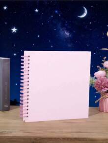 SHEIN 7*7英寸/8x8英寸/10x10英寸DIY剪贴簿相册40页/20张精装牛皮纸剪贴簿相册纪念册适用于婚礼和周年纪念家庭 - 粉色 - 查看 3