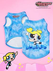 THE POWERPUFF GIRLS X PETSIN 1 Piece Cute Big Eyed Girl Letter Printed Pet Vest, Skin Friendly And Breathable Pet Clothing - Multicolor - View 6
