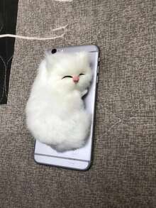 可爱迷你睡猫毛绒玩具天鹅绒柔软填充动物装饰卧室书桌汽车仪表盘缓解压力可爱猫咪收藏礼物送给女性成人爱猫人士情人节礼物