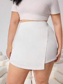 Solflare 大码休闲纯白色裹身裙，春夏 - 白色 - 查看 3