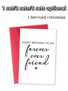 1 Set/3 Set Happy Best Friend Birthday Card, Gifts For Bestie Women, Bestie Sister Friendship Cards For Lady Girl - Multicolor - View 8