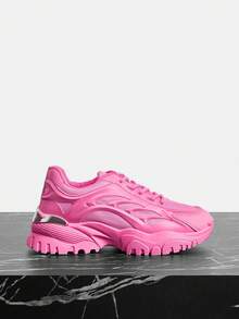 SHEIN X Lucía Bellido Vate CUCCOO Solid Color Breathable Lace-Up Chunky Sneakers, Fashionable Casual Shoes