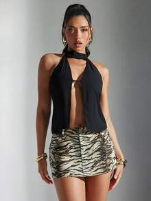 Denimoi Sneda fickor med zebratryck och minijeans - Multifärgad - Visa 3