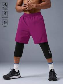 Manfinity Sport Polished 男士纯色速干时尚口袋运动短裤