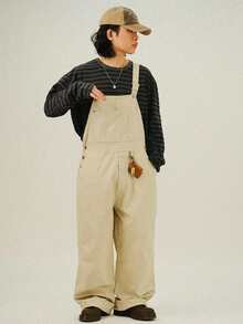 DAZY Adjustable Strap Apricot Color Casual Cargo Pants For Men, Suitable For Spring And Autumn - Apricot - View 5