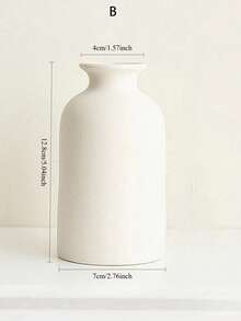 1 Bình gốm đơn giản Trang trí bàn ăn Trang trí đám cưới Trang trí phòng khách nhà Bắc Âu Bình hoa - trắng - Xem 9