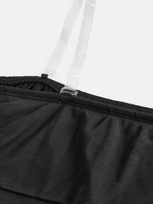 SHEIN Tween Girls' Casual Fashion Mesh Off-Shoulder Flared Long-Sleeved Crop Top With Pure Leopard Print Flared Pants 2-Piece Set, Casual And Elegant Daily Wear, Suitable For Autumn And Winter, Spring And Summer, Back To School, Cheetah Print Girls Set, 2 Piece Pants Set, Flared Leggings, Animal Print Outfit - Black - View 9