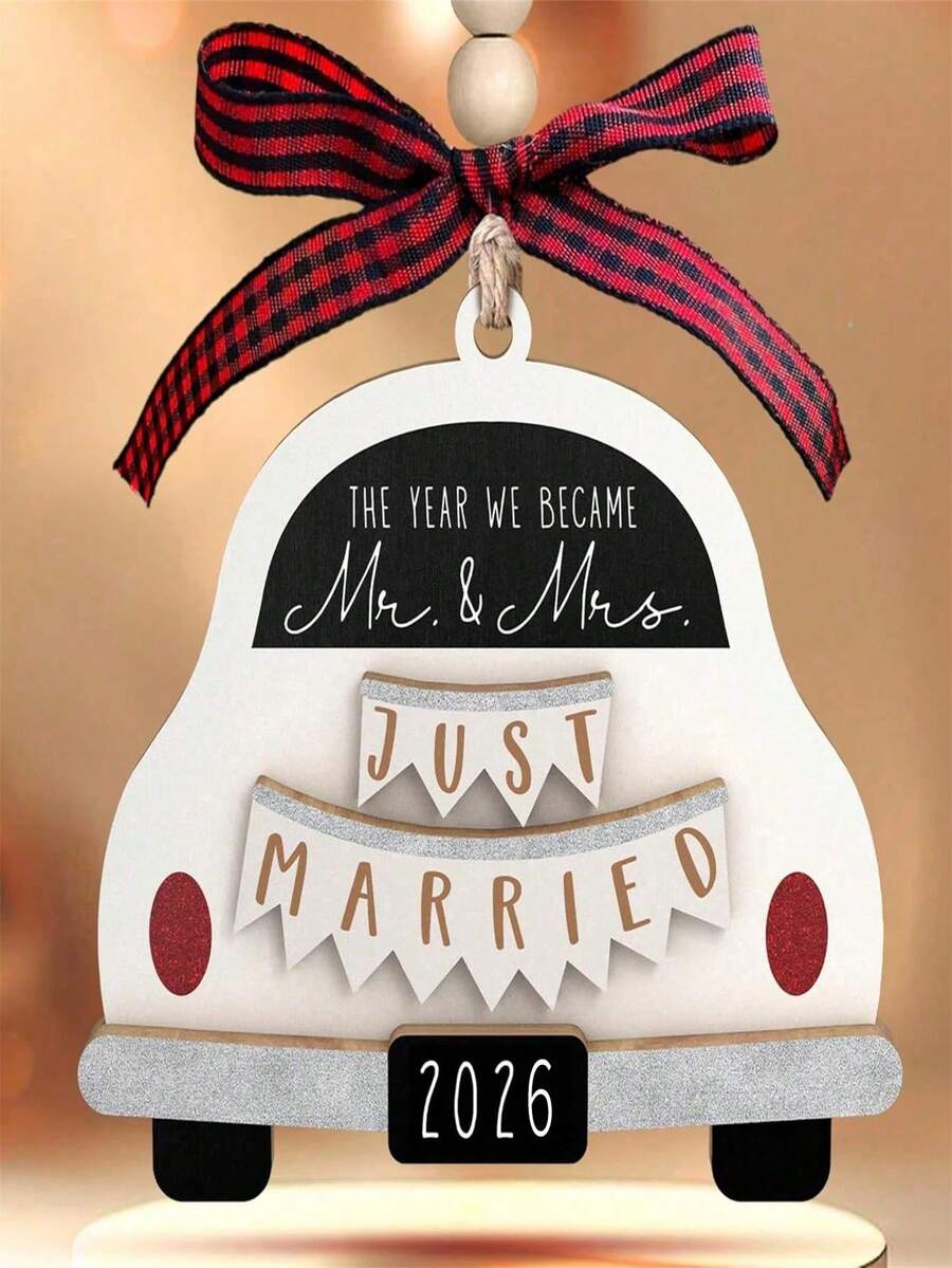 Regalos de boda - Regalos para Sr. y Sra. - Regalos de boda para parejas, novias, futuros Sr. y Sra. 2025 - Ideas de regalos para la ducha nupcial de la novia, pareja casada, recién casados - Adornos colgantes de madera 2025 - Multicolor - Ver 1