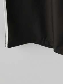 Linhara Bộ đồ 2 món cỡ lớn gồm áo dài tay cổ tròn in họa tiết phối màu tương phản và quần dài. - Màu be - Xem 9