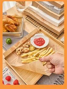 50片/100片/500片棕色方形防油纸，厨房吸油纸，发酵吸油纸，汉堡包装纸，炸薯条吸油纸，防油垫纸，报纸吸油纸，炸薯条，汉堡，炸鸡，面包烘焙托盘吸油纸，烧烤脱脂纸，商用烘焙厨房吸油纸，空气炸锅烘焙汉堡纸垫，吸油膜，家用厨房用品 - 彩色 - 查看 17