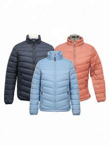 Chamarra Acolchada Ligera COLOR AZUL CIELO, CHAMARRA AZUL NAVY y CHAMARRA SALMON 3PK para Hombre con Estilo Urbano, Diseño Moderno y Corte Casual, Abrigo de Moda para Clima Frío Ligero con Acabado Premium y Confort Diaria - Azul - Ver 1