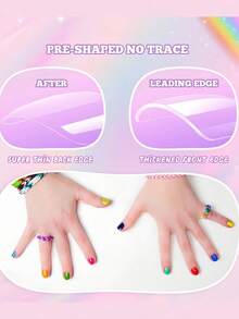 360Pcs Big Kids Clear Press On Nails,Short Square ClearNail Tips ,For Little Girls Full Cover Children Fake NailsDecoration ,12 Sizes Artificial Acrylic Soft Gel Nail Tips ForLittle Girs 9-12,Easy DIY Nail Tips Art - White - View 5