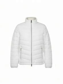 Chamarra Acolchada Ligera BLANCA y CHAMARRA VINO 2PK para Hombre con Estilo Urbano, Diseño Moderno y Corte Casual, Abrigo de Moda para Clima Frío Ligero con Acabado Premium y Confort Diario - BLANCO - Ver 2