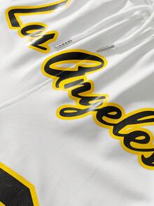 PAVTROS Shorts de sport décontractés à imprimé bicolore pour hommes - Blanc - Voir 5