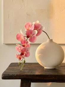 Cirelle 1pc Artificial Orchid Stems Real Touch Latex Phalaenopsis Branches Faux Cymbidium Flowers, Valentine Day, Gift Gifts Birthday Graduation Home Decor Back To School Room Decor School Supplies - Watermelon Pink - View 1