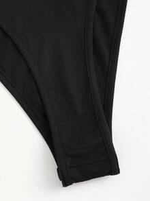 FavEase 黑色深 V 领露背紧身衣，性感休闲简约风格女装