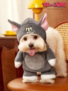 TOM & JERRY X PETSIN 1件宠物猫狗通用毛绒玩具舒适可爱汤姆 COS服装 - 灰色 - 查看 7