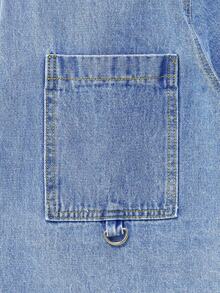 Manfinity Unisex 男士简约时尚纽扣短袖牛仔夹克