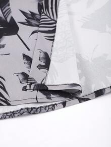 Manfinity KASUA Men's Floral Print Short Sleeve Shirt And Shorts Set - Black - View 6