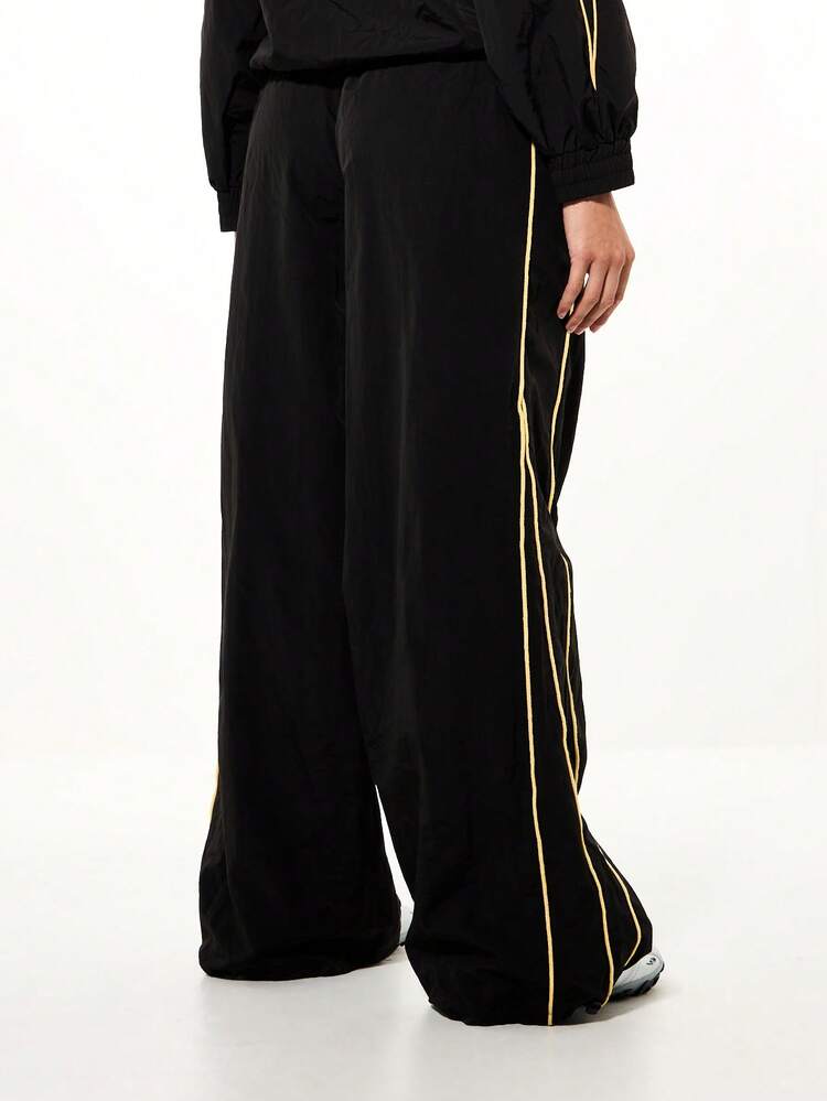 SUMWON WOMEN Spodnie dresowe z szerokimi nogawkami i podwójnymi paskami