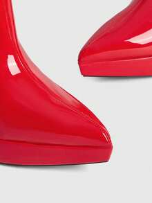 CUCCOO LuxiPop Giày bốt cao gót đế xuồng mũi nhọn thời trang nữ dành cho công sở - Đỏ - Xem 4