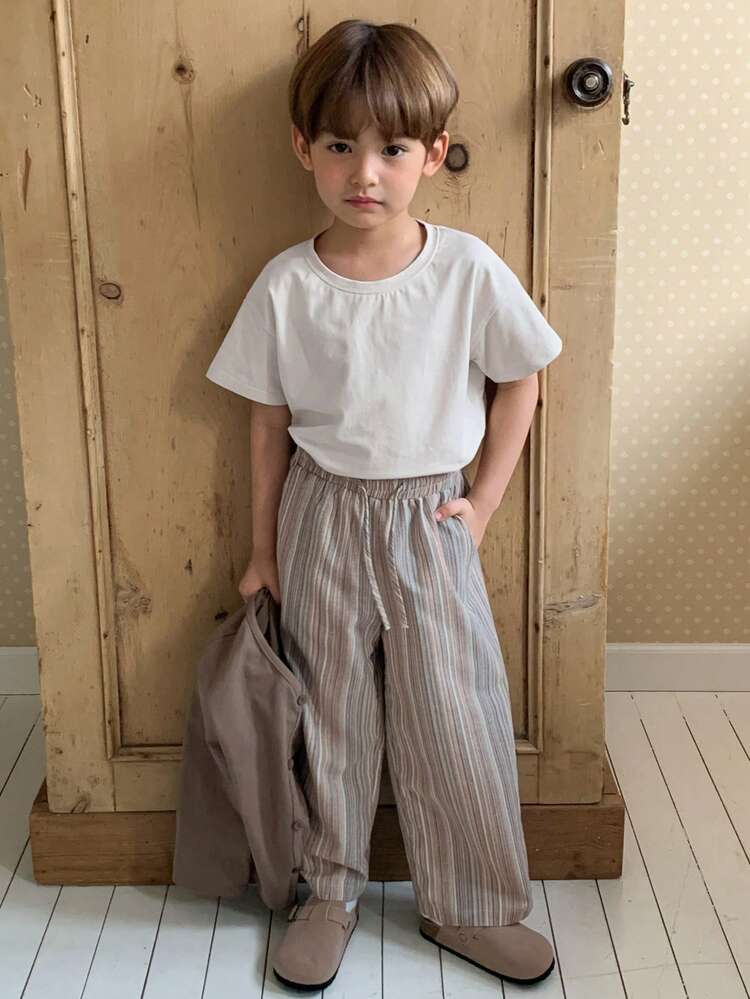 Young Boys' Striped Casual Pants Spring