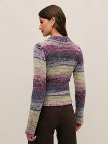 Nöista Weicher Strickpullover mit Polokragen, V-Ausschnitt, strukturierte, flauschige Stoff für Wärme und Komfort, perfekt für Frühlingstage. Die anliegende Silhouette schmeichelt der Figur, elegantes Aussehen, das sich mühelos mit Hosen oder Jeans für ein gemütliches, aber raffiniertes Outfit kombinieren lässt. - Verschiedenfarbig - Übersicht 2