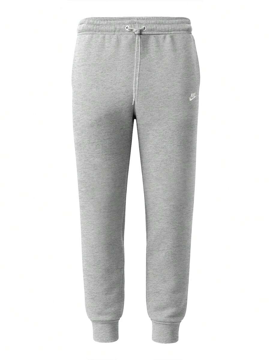 Nike Club Men's Terry Joggers Grey - Dk Grey Heather/Lt Smoke Grey/White - View 1