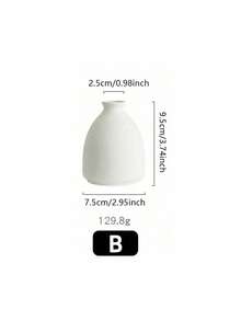 1PC Small Flower Vase White Ceramic Vase Wedding Centerpiece Arrangement Plants Flower Pot Home Living Room Desktop Decoration - White - View 12