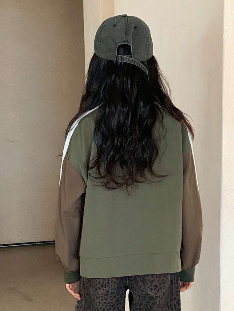 Tween Girls' Colorblock Striped Zip-Up Jacket