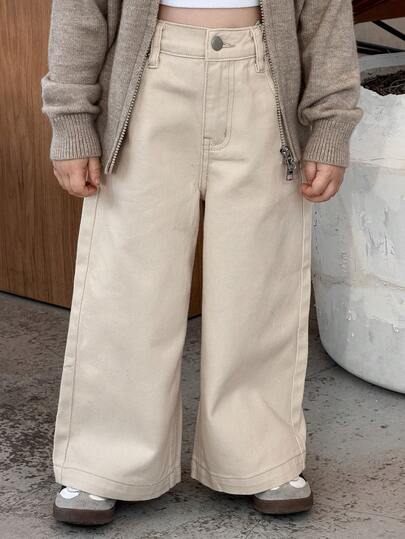 DAZY Quần jean denim dáng rộng cho bé gái mùa thu