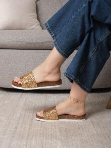 Sandalias de Moda Para Dama Estilo con Brillos Diamantina Varios Colores - Cobre - Ver 3