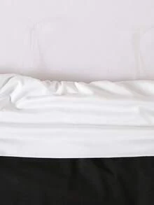 SHEIN Tween Girls' Black And White Elegant Evening Party Dress,Autumn Off-Shoulder Snug Fit Knit Holiday Outfit,Teenage Girls' Prom Summer Vacation Dress - Black - View 6
