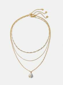 MOTF PREMIUM 3PCS GEOMETRIC CHARM NECKLACE - Gold - View 2