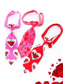 PETSIN 1 件装宠物领结；心形粉色领结，颈围可调节；情人节宠物配饰；宠物用品 - 彩色 - 查看 10