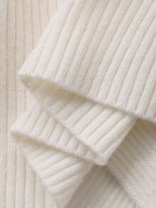 DAZY Tween Girls Asymmetric Collar Lace Patchwork Long Sleeve Sweater, Elegant & Graceful, Autumn/Spring - Beige - View 8