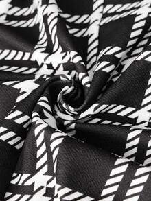 Maweii Ensemble 2 pièces femme grande taille, veste blazer à col châle imprimé pied-de-poule et jupe-short à taille élastique avec ourlet irrégulier. Convient pour l'été, élégant, casual, bureau, loisirs quotidiens, polyvalent, tenue professionnelle d'enseignante urbaine, tenue de soirée sexy, tenue de vacances pour femme