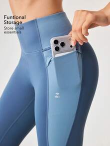 OutZeal Women Thermal Lined Quick-Drying High Waist Side Pocket Outdoor Legging Winter Hiking Camping - Blue - View 4