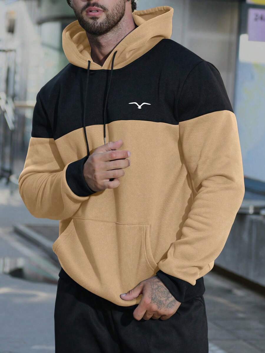 Manfinity Homme Sudadera con capucha casual de hombre con color de contraste - Multicolor - Ver 1