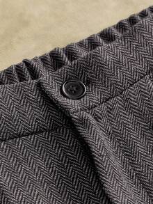 Manfinity VCAY Pantalones casuales de traje de unicolor con bolsillo y botón para hombre - Negro - Ver 7