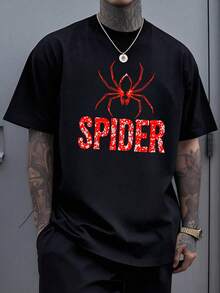 Moda nuevos modelos hombre camiseta manga corta diseño versátil suéter casual camiseta cuello redondo hombre tops - Negro - Ver 1