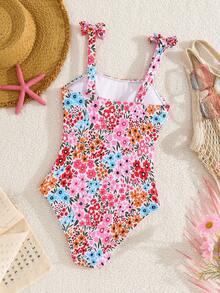 Emery Rose Kids Bộ áo tắm liền thân họa tiết hoa nhí dành cho bé gái tuổi teen, thích hợp cho mùa xuân/hè và kỳ nghỉ hè. - Màu Hồng baby - Xem 7