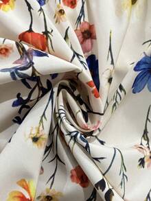 Elenzga Blume Muster Große Größen Damen Kleid mit Bindegürtel, lässig für den Alltag und Urlaub, geeignet für Dates und Pendeln - Verschiedenfarbig - Übersicht 7