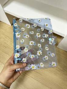 A5 6 Holes Daisy Binder Cover, Loose Leaf Ring Photo Collect Book , 160 Pockets Refill Sleeves, DIY Junk Journal Notebook, - Multicolor - View 7