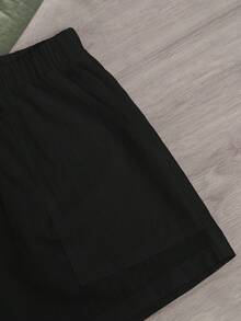 Comfortcana 2件套橄榄绿和黑色宽松大码短裤套装，休闲，夏季，度假女装 - 彩色 - 查看 4