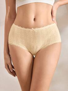 Ocili Women's Contrast Lace Bow Decor Fashion Briefs - Khaki - View 10
