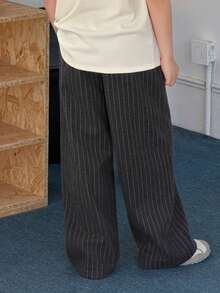 DAZY Tween Boy Casual Everyday Striped Slant Pocket Loose Straight Leg Pants - Grey - View 6