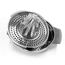 1pc Stainless Steel Lemon Squeezer, Juicer With Bowl Container For Oranges Lemons Fruit, Portable Orange Juicer, Kitchen Tools - Silver - View 3