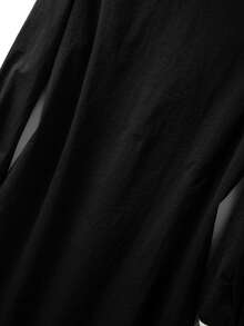 GlowEve CURVE Damen Große Größen Mode Polokragen gestreiftes Patchwork Langarm locker geschnittenes Schlankheitskleid